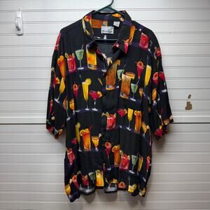 Monticerutti VTG Hawaiian Cocktail Shirt Sleeve Button Down Shirt Size XXL